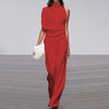 Women's Elegant One-Shoulder Long-Sleeve Wide-Leg Jumpsuit for Office and Party