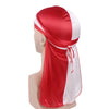 Silky Satin Durag Bandana Turban Headwrap - Long Tail Biker Headwear, One Size Fits Most