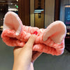 Coral Fleece Bow Headband with Animal Ears – Soft Warm Turban Hairband for Women & Girls | Makeup & Face Wash