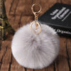 Faux Rabbit Fur Pom Pom Keychain 10 cm (3.9 in) Bag Charm Key Ring - 21 Colors