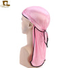 Silky Satin Durag Bandana Turban Headwrap - Long Tail Biker Headwear, One Size Fits Most