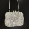 Silver Flower Crystal Bridal Clutch – Rhinestone Minaudiere Evening Bag for Wedding & Party