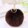 Faux Rabbit Fur Pom Pom Keychain 10 cm (3.9 in) Bag Charm Key Ring - 21 Colors