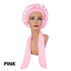 Satin Sleep Bonnet with Headband 11-Inch (28 cm) Extra-Large Silk-Lined Night Cap for Women & Kids