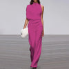 Women's Elegant One-Shoulder Long-Sleeve Wide-Leg Jumpsuit for Office and Party