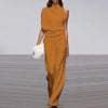 Women's Elegant One-Shoulder Long-Sleeve Wide-Leg Jumpsuit for Office and Party