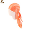 Silky Satin Durag Bandana Turban Headwrap - Long Tail Biker Headwear, One Size Fits Most