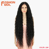 Synthetic Lace Front Wig 42-Inch (105 cm) Ombre Brown Loose Water Wave Curly Heat-Resistant Cosplay Wig