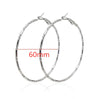 Large Smooth Round Hoop Earrings 60mm (2.36 in) - Gold/Silver Statement Wedding Hoops for Women