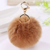 Faux Rabbit Fur Pom Pom Keychain 10 cm (3.9 in) Bag Charm Key Ring - 21 Colors