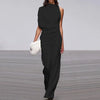 Women's Elegant One-Shoulder Long-Sleeve Wide-Leg Jumpsuit for Office and Party