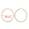 Large Smooth Round Hoop Earrings 60mm (2.36 in) - Gold/Silver Statement Wedding Hoops for Women
