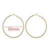 Large Smooth Round Hoop Earrings 60mm (2.36 in) - Gold/Silver Statement Wedding Hoops for Women