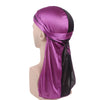 Silky Satin Durag Bandana Turban Headwrap - Long Tail Biker Headwear, One Size Fits Most