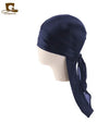 Silky Satin Durag Bandana Turban Headwrap - Long Tail Biker Headwear, One Size Fits Most