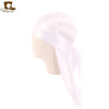 Silky Satin Durag Bandana Turban Headwrap - Long Tail Biker Headwear, One Size Fits Most