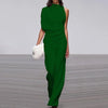 Women's Elegant One-Shoulder Long-Sleeve Wide-Leg Jumpsuit for Office and Party