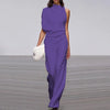 Women's Elegant One-Shoulder Long-Sleeve Wide-Leg Jumpsuit for Office and Party