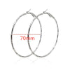 Large Smooth Round Hoop Earrings 60mm (2.36 in) - Gold/Silver Statement Wedding Hoops for Women