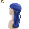 Silky Satin Durag Bandana Turban Headwrap - Long Tail Biker Headwear, One Size Fits Most