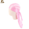 Silky Satin Durag Bandana Turban Headwrap - Long Tail Biker Headwear, One Size Fits Most