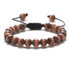 8mm Tiger Eye & Lava Stone Adjustable Braided Bracelet — Unisex Beaded Yoga Healing Energy Bracelet