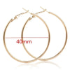 Large Smooth Round Hoop Earrings 60mm (2.36 in) - Gold/Silver Statement Wedding Hoops for Women