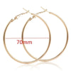 Large Smooth Round Hoop Earrings 60mm (2.36 in) - Gold/Silver Statement Wedding Hoops for Women