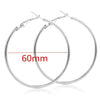 Large Smooth Round Hoop Earrings 60mm (2.36 in) - Gold/Silver Statement Wedding Hoops for Women