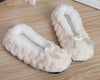 Plush Faux Fur Indoor Slippers for Women — Warm Non-Slip EVA Sole Pull-On House Shoes