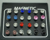12-Pair Magnetic Rhinestone Stud Earrings, 3/4/5/6/7mm Stainless Steel Crystal Fake Ear Plugs, Unisex