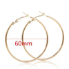Large Smooth Round Hoop Earrings 60mm (2.36 in) - Gold/Silver Statement Wedding Hoops for Women