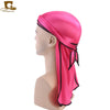 Silky Satin Durag Bandana Turban Headwrap - Long Tail Biker Headwear, One Size Fits Most
