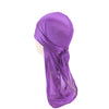 Silky Satin Durag Bandana Turban Headwrap - Long Tail Biker Headwear, One Size Fits Most