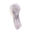 Silky Satin Durag Bandana Turban Headwrap - Long Tail Biker Headwear, One Size Fits Most