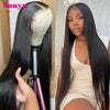 13x6 HD Lace Frontal 100% Brazilian Remy Human Hair Wig Straight 30-36 Inch Natural Black Pre-Plucked