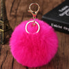 Faux Rabbit Fur Pom Pom Keychain 10 cm (3.9 in) Bag Charm Key Ring - 21 Colors