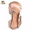 Silky Satin Durag Bandana Turban Headwrap - Long Tail Biker Headwear, One Size Fits Most