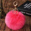 Faux Rabbit Fur Pom Pom Keychain 10 cm (3.9 in) Bag Charm Key Ring - 21 Colors
