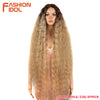 Synthetic Lace Front Wig 42-Inch (105 cm) Ombre Brown Loose Water Wave Curly Heat-Resistant Cosplay Wig