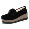 Women's Suede Tassel Loafers - Slip-On Platform Moccasins for Spring & Autumn