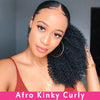 Alibele Mongolian Afro Kinky Curly Drawstring Clip-In Ponytail 100% Remy Human Hair 4B/4C, 10–28 in (25–71 cm)