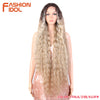 Synthetic Lace Front Wig 42-Inch (105 cm) Ombre Brown Loose Water Wave Curly Heat-Resistant Cosplay Wig