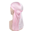 Silky Satin Durag Bandana Turban Headwrap - Long Tail Biker Headwear, One Size Fits Most