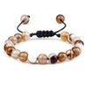 8mm Tiger Eye & Lava Stone Adjustable Braided Bracelet — Unisex Beaded Yoga Healing Energy Bracelet