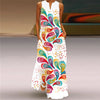 V-Neck Sleeveless Maxi Dress for Women – Retro Print Summer Sundress with Pockets, A-Line Floor-Length