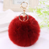 Faux Rabbit Fur Pom Pom Keychain 10 cm (3.9 in) Bag Charm Key Ring - 21 Colors