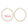 Large Smooth Round Hoop Earrings 60mm (2.36 in) - Gold/Silver Statement Wedding Hoops for Women
