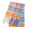 Women's Winter Thick Plaid Pashmina Scarf - Soft Polyester Shawl Wrap, 175+ cm (69+ in) Fuzzy Tassel