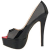 Women Platform Peep Toe Pumps 14cm (5.5 in) Thin Stiletto Patent Leather Party & Wedding Heels